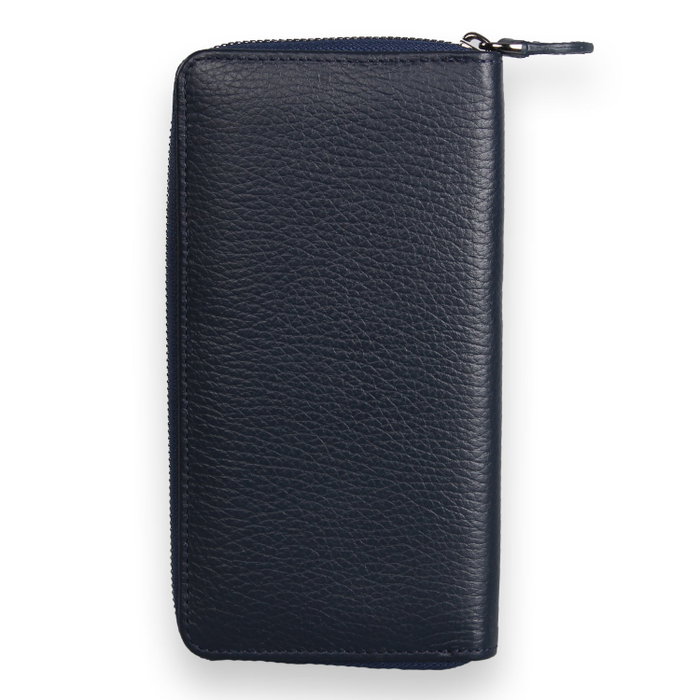 Zoozie Bags Cartera de Piel Auténtica Azul Marino
